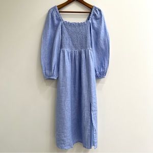 NEW J. Crew Linen daydream dress in French blue, women's size Large Tall